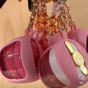 Tatcha Pink and Gold Lip Mask Keychain